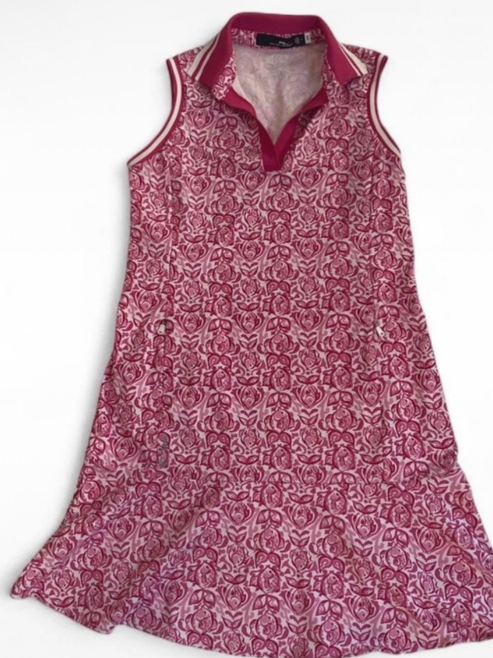 Ralph Lauren Pink Patterned Sleeveless Polo Chemise